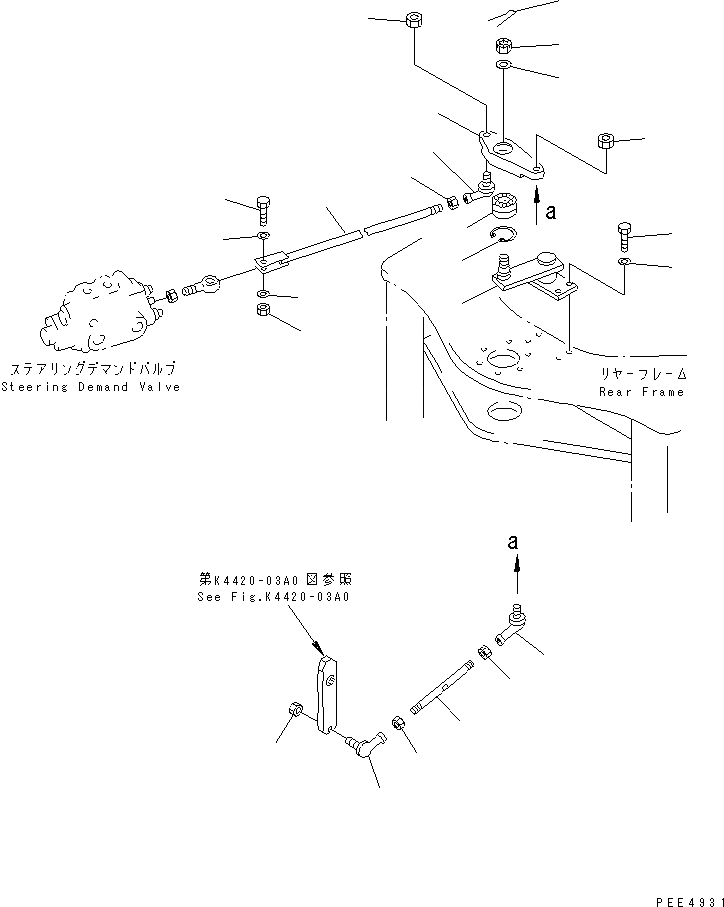 Схема запчастей Komatsu WA450-3A - ГИДРОЛИНИЯ РУЛЕВОГО УПРАВЛЕНИЯ (РУЛЕВ. УПРАВЛЕНИЕ МЕХАНИЗМ) ГИДРАВЛИКА