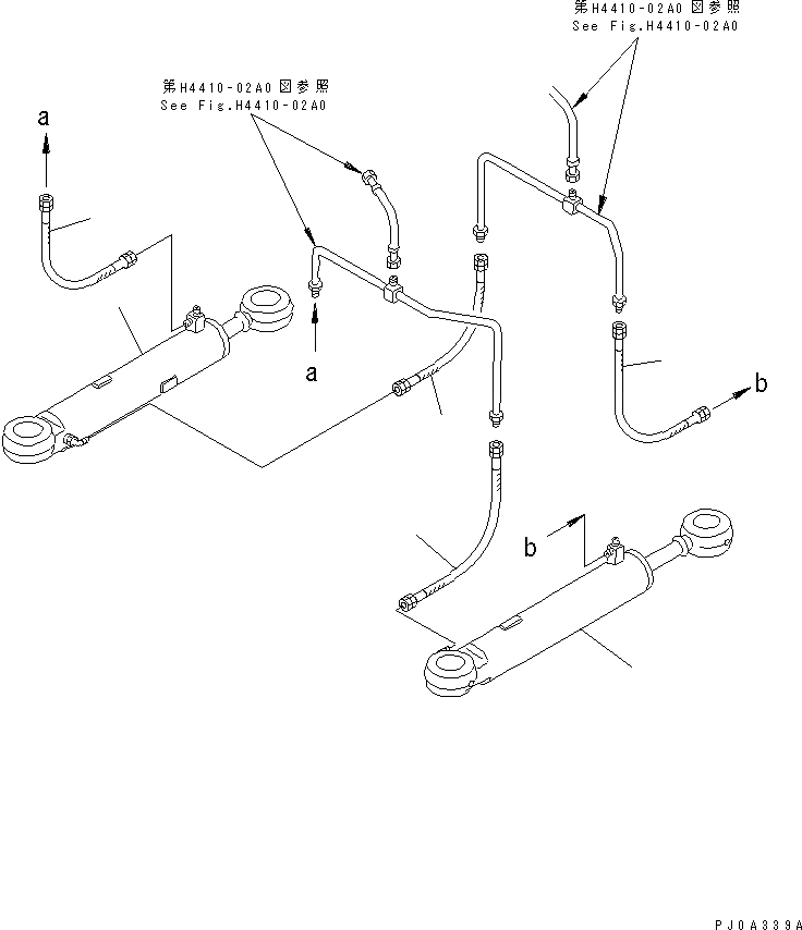 Схема запчастей Komatsu WA450-3A - ЦИЛИНДР РУЛЕВ. УПР-Я (ПАТРУБКИ ЦИЛИНДРА РУЛЕВ. УПРАВЛ-Я)(№-) ОСНОВНАЯ РАМА И ЕЕ ЧАСТИ