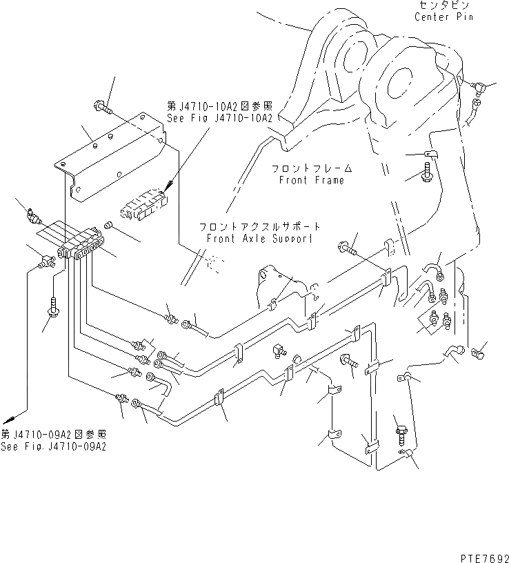 Схема запчастей Komatsu WA450-3A - УДАЛЕННАЯ СМАЗКА (ПЕРЕДН. РАМА ЦЕНТРАЛЬНЫЙ ПАЛЕЦ)(С АВТОМАТИЧ. СМАЗКОЙ) ОСНОВНАЯ РАМА И ЕЕ ЧАСТИ