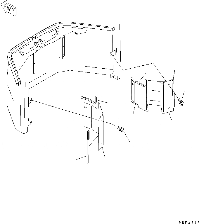Схема запчастей Komatsu WA450-3A - КАБИНА ROPS (ПЕРЕДН. ИНТЕРЬЕР COVER) КАБИНА ОПЕРАТОРА И СИСТЕМА УПРАВЛЕНИЯ