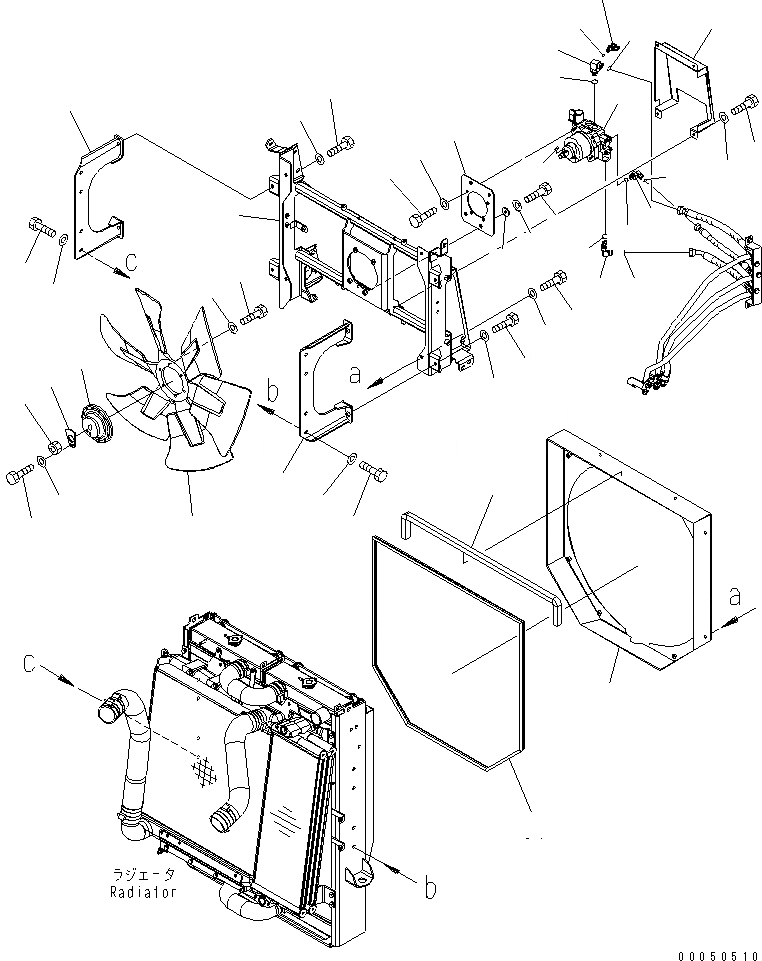 Схема запчастей Komatsu WA450-6 - РАДИАТОР (МОТОР ВЕНТИЛЯТОРА И ЭЛЕМЕНТЫ КРЕПЛЕНИЯ) СИСТЕМА ОХЛАЖДЕНИЯ