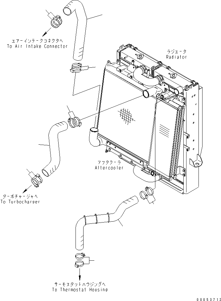 Схема запчастей Komatsu WA450-6 - РАДИАТОР (ТРУБЫ) СИСТЕМА ОХЛАЖДЕНИЯ