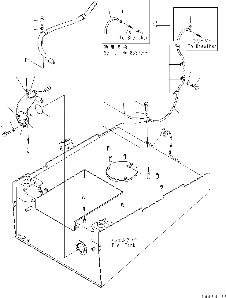 Схема запчастей Komatsu WA450-6 - ТОПЛИВН. БАК. (САПУН) ТОПЛИВН. БАК. AND КОМПОНЕНТЫ