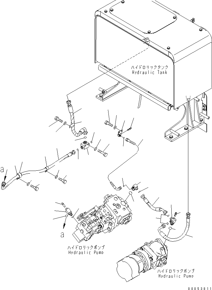 Схема запчастей Komatsu WA450-6 - ГИДР. НАСОС. (ВОЗВРАТН. ЛИНИЯ) ГИДРАВЛИКА