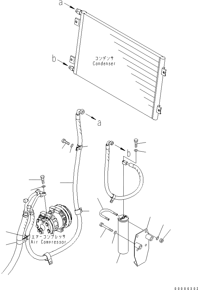 Схема запчастей Komatsu WA450-6 - КОНДИЦ. ВОЗДУХА (ТРУБЫ) КАБИНА ОПЕРАТОРА И СИСТЕМА УПРАВЛЕНИЯ