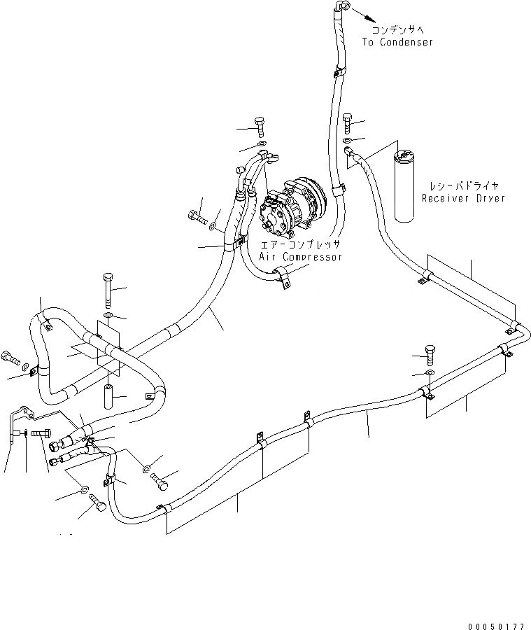 Схема запчастей Komatsu WA450-6 - КОНДИЦ. ВОЗДУХА (КРЕПЛЕНИЕ КОНДЕНСАТОРА) КАБИНА ОПЕРАТОРА И СИСТЕМА УПРАВЛЕНИЯ