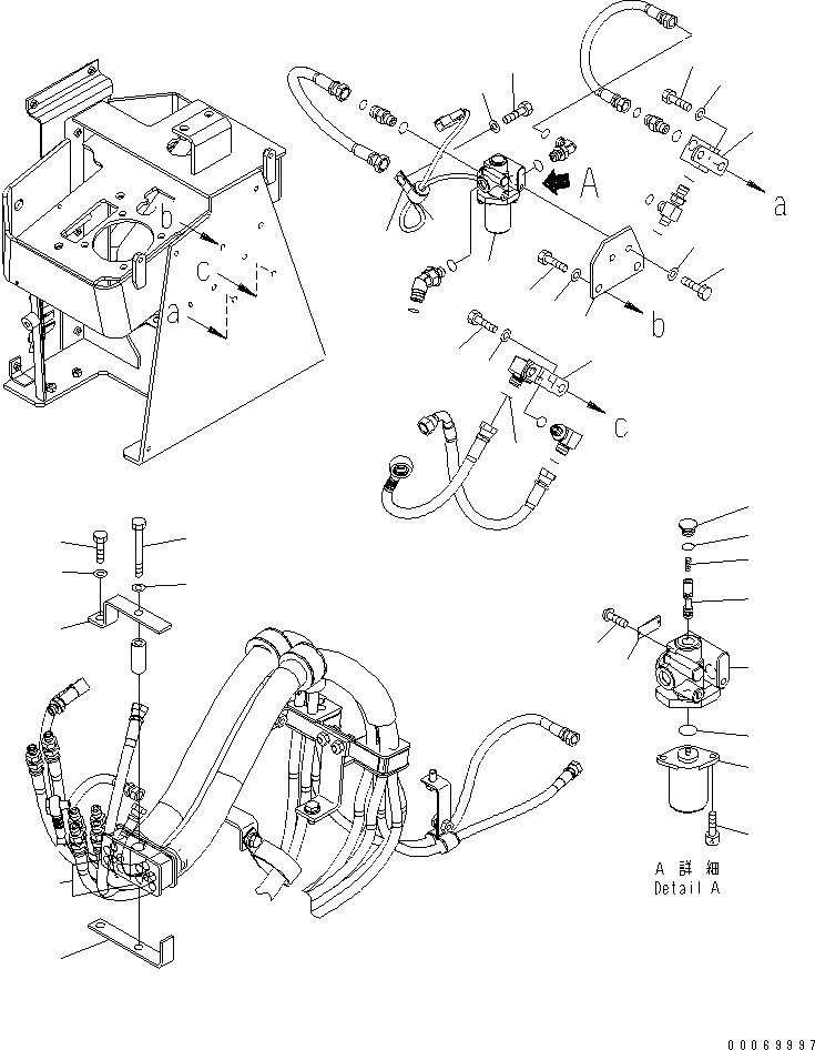 Схема запчастей Komatsu WA450-6 - УПРАВЛЕНИЕ ПОГРУЗКОЙ (PPC ШЛАНГИ) (/) (ДЛЯ MULTI FUNCTION MONO РЫЧАГ + НАВЕСН. ОБОРУД РЫЧАГ) КАБИНА ОПЕРАТОРА И СИСТЕМА УПРАВЛЕНИЯ