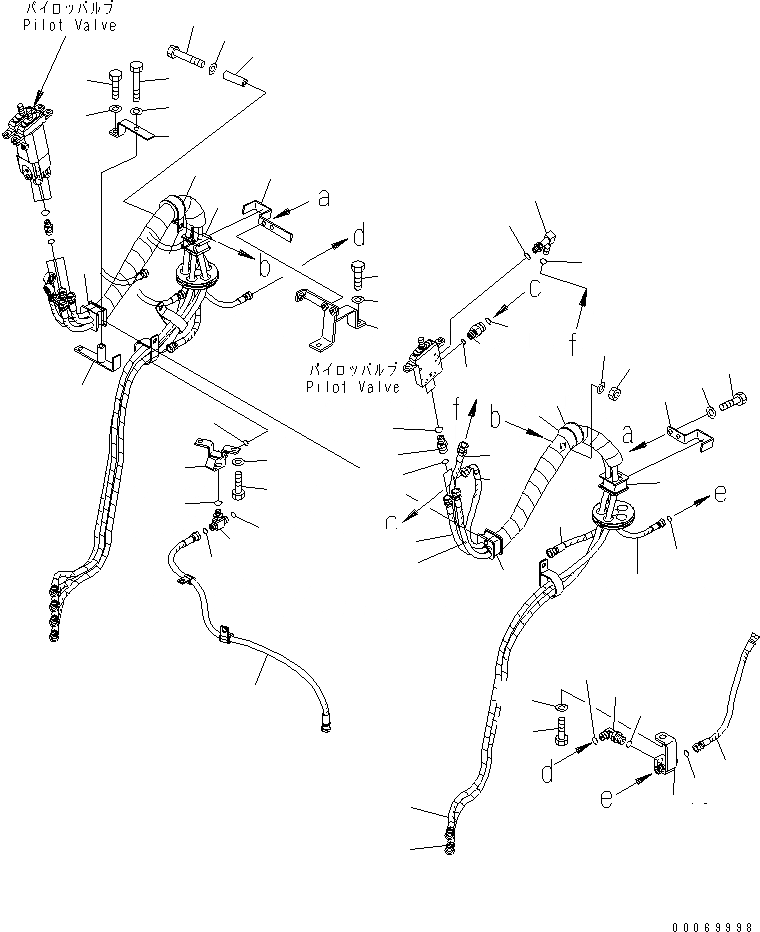 Схема запчастей Komatsu WA450-6 - УПРАВЛЕНИЕ ПОГРУЗКОЙ (PPC ШЛАНГИ) (/) (ДЛЯ 3-Х СЕКЦИОНН. КОНТРОЛЬН. КЛАПАН И УПРАВЛ-Е ДЖОЙСТИКОМ) КАБИНА ОПЕРАТОРА И СИСТЕМА УПРАВЛЕНИЯ