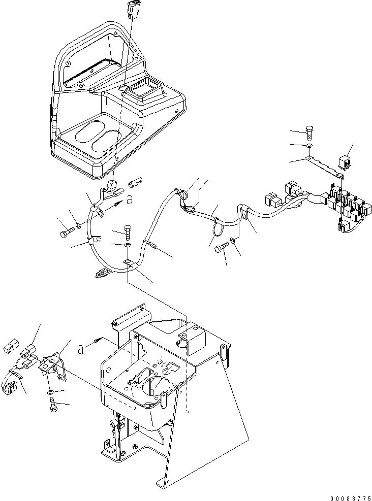 Схема запчастей Komatsu WA450-6 - УПРАВЛЕНИЕ ПОГРУЗКОЙ (РЫЧАГ) (/) (ДЛЯ MULTI FUNCTION MONO РЫЧАГ + НАВЕСН. ОБОРУД РЫЧАГ) КАБИНА ОПЕРАТОРА И СИСТЕМА УПРАВЛЕНИЯ