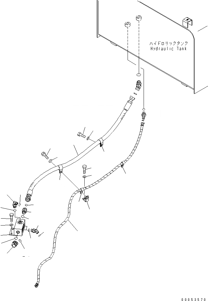 Схема запчастей Komatsu WA450-6 - УПРАВЛ-Е ТОРМОЗОМ (ТОРМОЗНОЙ КЛАПАН ТРУБЫ) (ДРЕНАЖН.) (/) КАБИНА ОПЕРАТОРА И СИСТЕМА УПРАВЛЕНИЯ