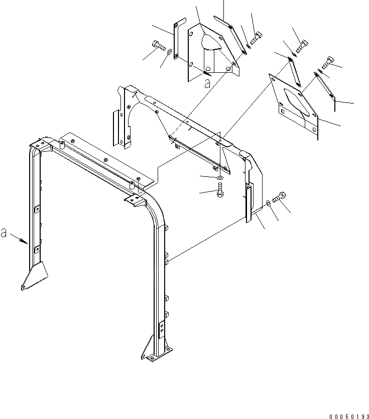 Схема запчастей Komatsu WA450-6 - КАПОТ (ДЕФЛЕКТОР) (/) ЧАСТИ КОРПУСА