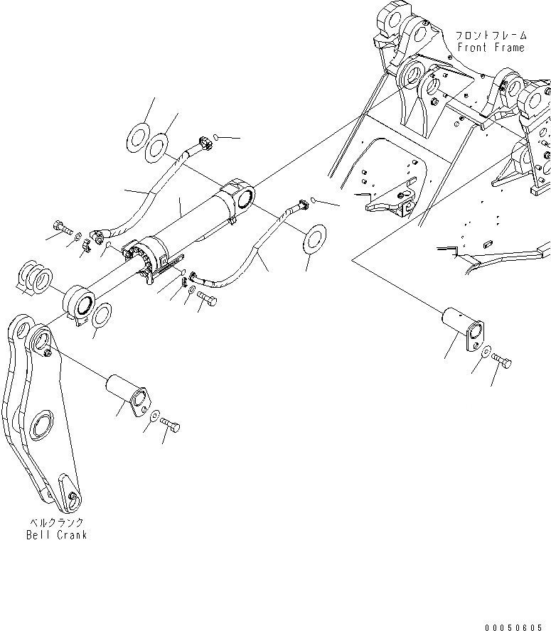 Схема запчастей Komatsu WA450-6 - ЦИЛИНДР КОВША (ДЛЯ БОЛЬШ. КОВША) РАБОЧЕЕ ОБОРУДОВАНИЕ