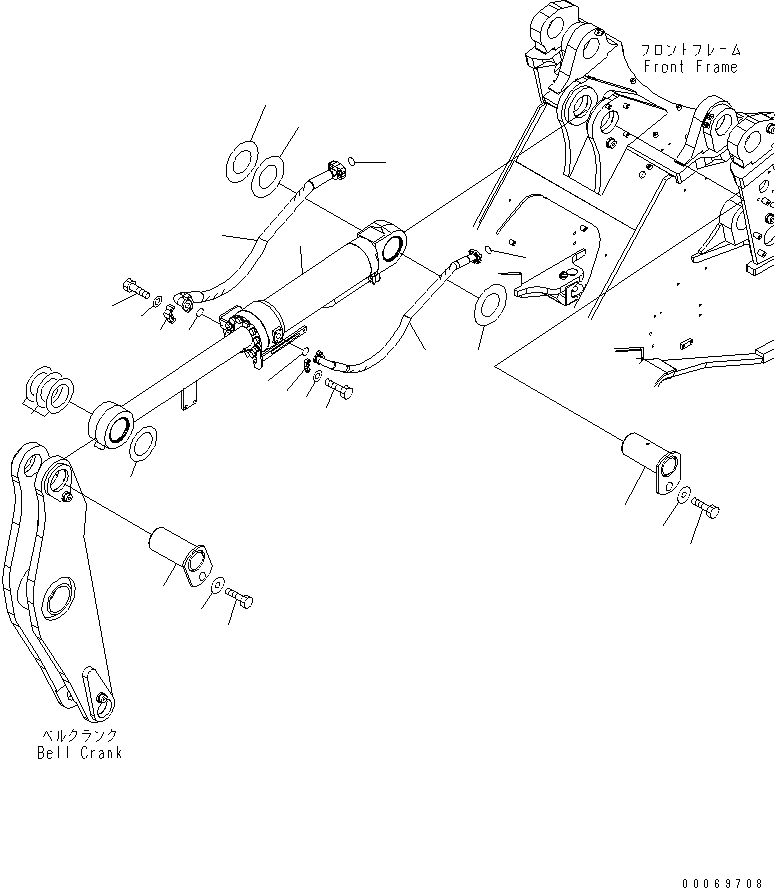 Схема запчастей Komatsu WA450-6 - ЦИЛИНДР КОВША (ДЛЯ HI LIFT) РАБОЧЕЕ ОБОРУДОВАНИЕ