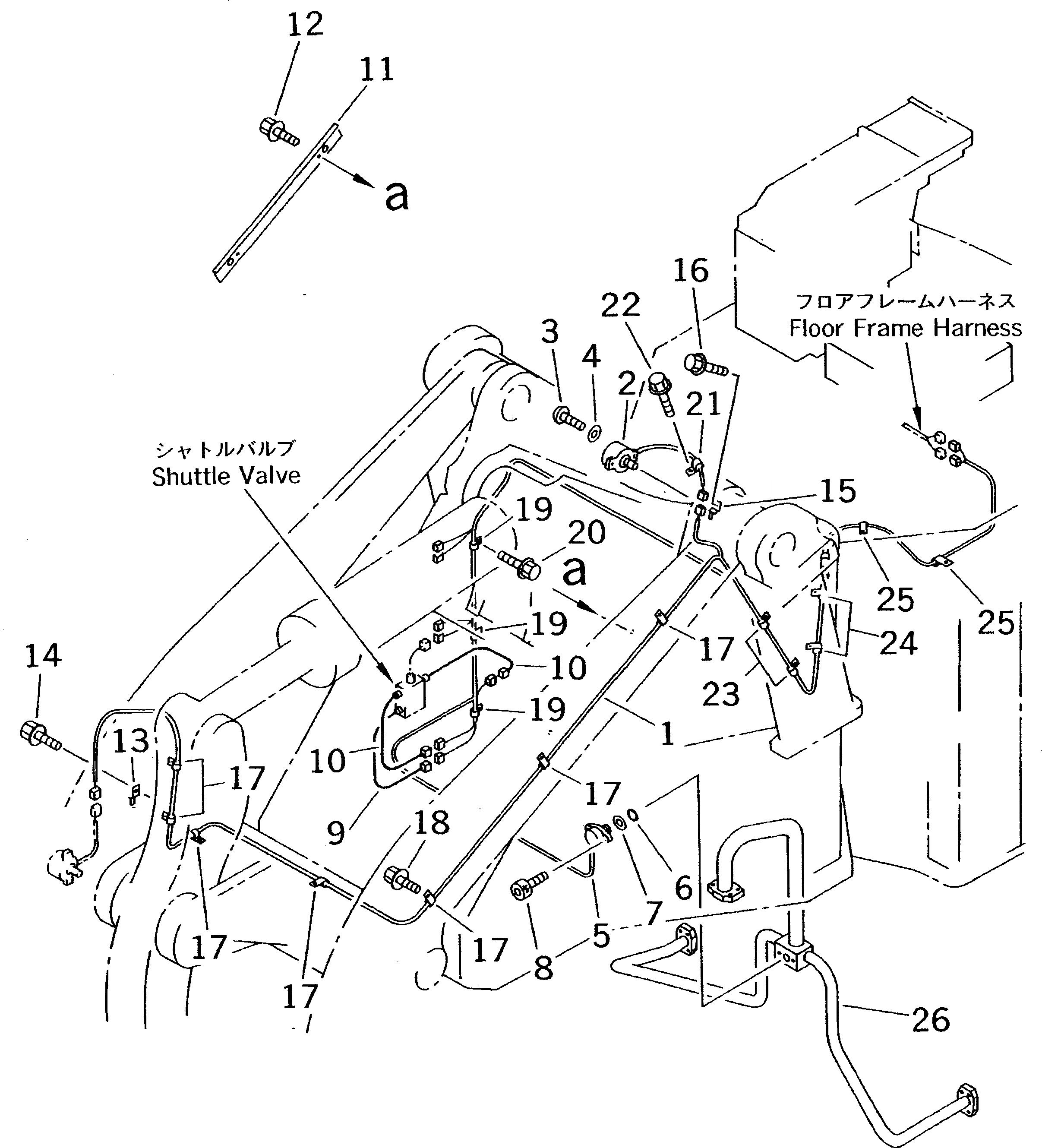Схема запчастей Komatsu WA450-3-X - ЭЛЕКТРИКА (УДАЛЕНН. ПОЗИЦИОНЕР КОВШАСИСТЕМА ЛИНИЯ) (/)  (ПЕРЕДН. РАМА)(№-) КОМПОНЕНТЫ ДВИГАТЕЛЯ И ЭЛЕКТРИКА