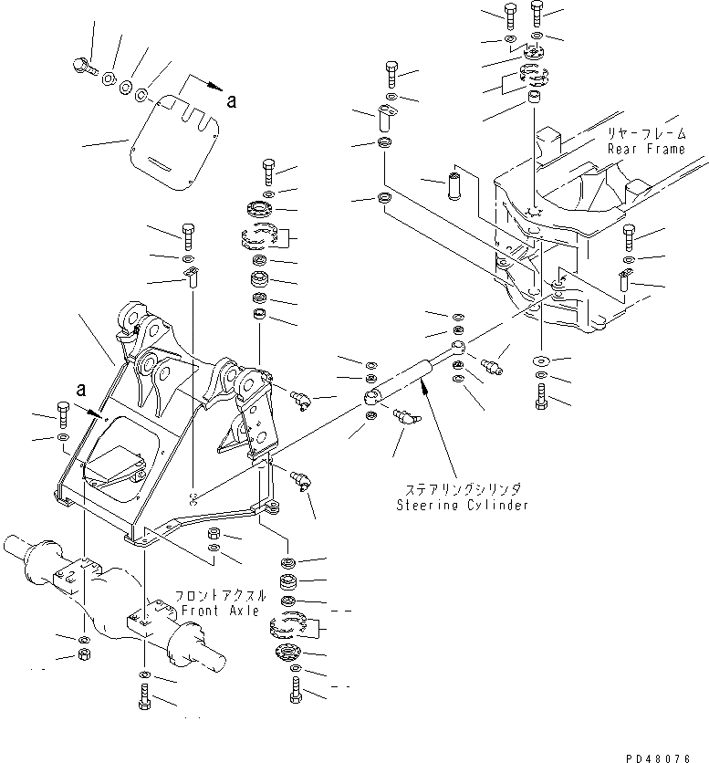 Схема запчастей Komatsu WA450-3-X - ПЕРЕДН. РАМА (С M.D.C. МОНИТОР)(№-) РАМА И ЧАСТИ КОРПУСА