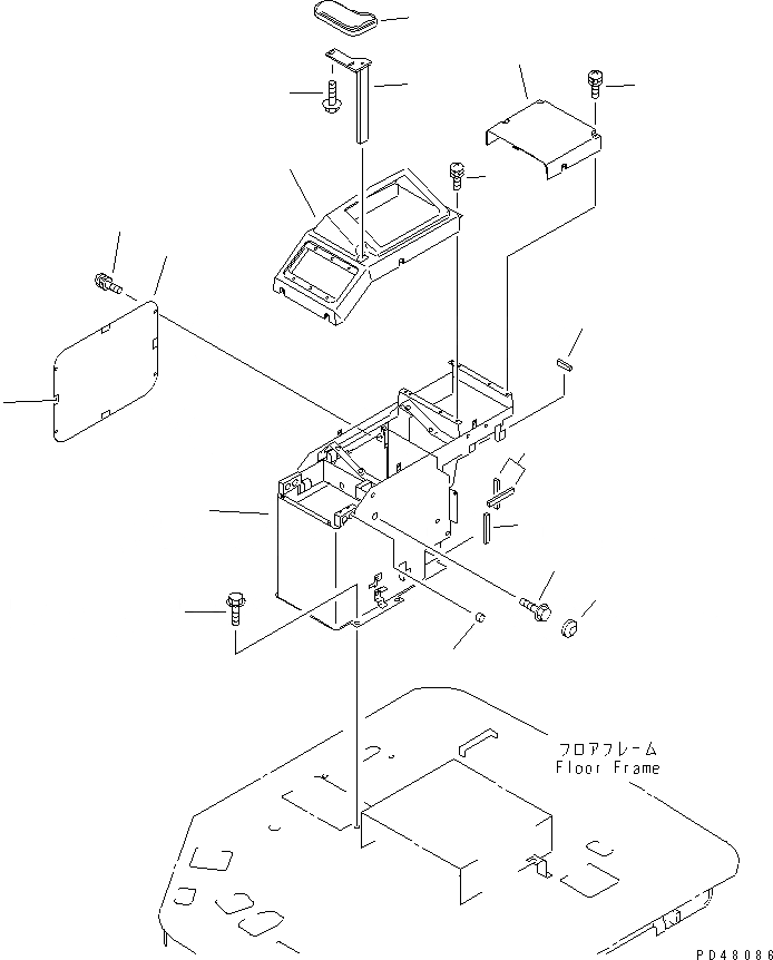 Схема запчастей Komatsu WA450-3-X - ПРАВ. КОНСОЛЬН. БЛОК(№-) РАМА И ЧАСТИ КОРПУСА