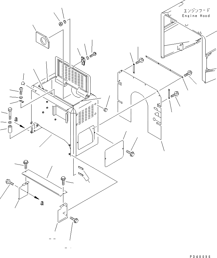 Схема запчастей Komatsu WA450-3-X - BULKHEAD(№-) РАМА И ЧАСТИ КОРПУСА