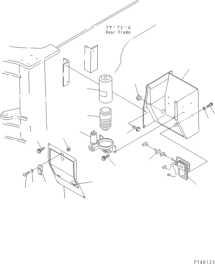 Схема запчастей Komatsu WA450-3-X - АВТОМАТИЧ. СМАЗ. СИСТЕМА (СМАЗЫВАЮЩ. НАСОС И КОНТРОЛЛЕР)(№-) РАМА И ЧАСТИ КОРПУСА