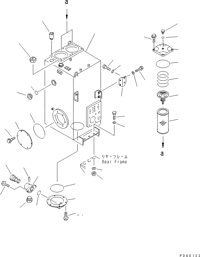 Схема запчастей Komatsu WA450-3-X - ГИДР. БАК.(№-) УПРАВЛ-Е РАБОЧИМ ОБОРУДОВАНИЕМ
