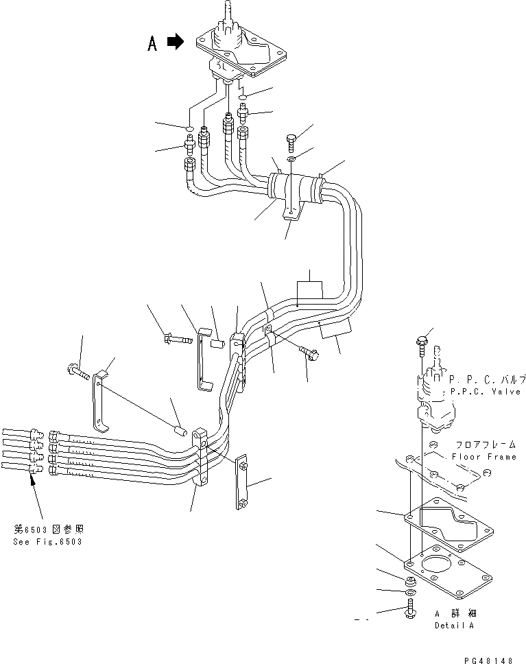 Схема запчастей Komatsu WA450-3-X - ГИДРОЛИНИЯ (КЛАПАН PPCЛИНИЯ) (/) (ГЛАВН. ЛИНИЯ) (/)(№-) УПРАВЛ-Е РАБОЧИМ ОБОРУДОВАНИЕМ