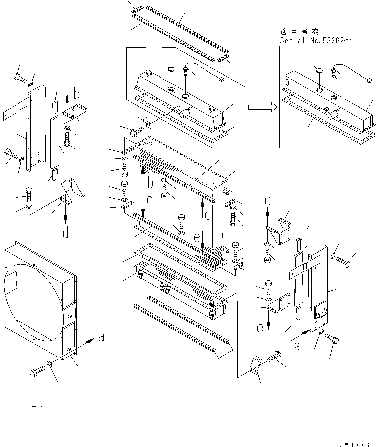 Схема запчастей Komatsu WA450L-3 - РАДИАТОР (КОМПОНЕНТЫ РАДИАТОРА) СИСТЕМА ОХЛАЖДЕНИЯ