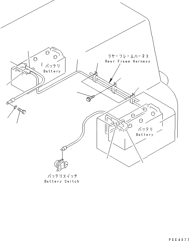 Схема запчастей Komatsu WA450L-3 - КОРПУС АККУМУЛЯТОРА (ПРОВОДКА АККУМУЛЯТОРА) ЭЛЕКТРИКА