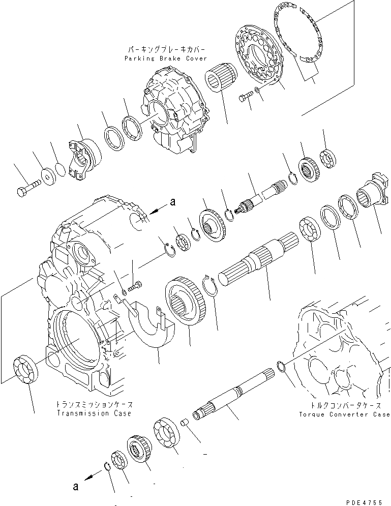 Схема запчастей Komatsu WA450L-3 - ТРАНСМИССИЯ (ВХОД. И ВЫХОДН. ВАЛ) СИЛОВАЯ ПЕРЕДАЧА