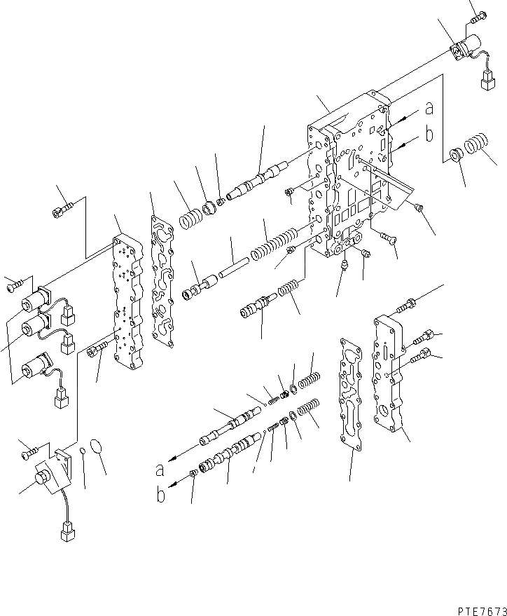 Схема запчастей Komatsu WA450L-3 - КЛАПАН УПРАВЛЕНИЯ ТРАНСМИССИЕЙ (НИЖНИЙ КЛАПАН) СИЛОВАЯ ПЕРЕДАЧА