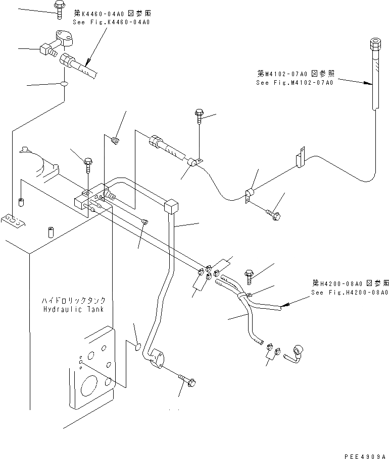 Схема запчастей Komatsu WA450L-3 - ГИДР. БАК. (P.P.C. КЛАПАН И ТОРМОЗНОЙ КЛАПАН ВОЗВРАТН. ЛИНИЯ) ГИДРАВЛИКА