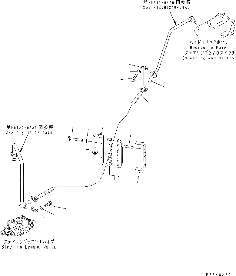 Схема запчастей Komatsu WA450L-3 - ГИДРОЛИНИЯ (ЛИНИЯ ПЕРЕКЛЮЧАЮЩИЙ НАСОС - ОТСЕКАЮЩ. КЛАПАН) ГИДРАВЛИКА