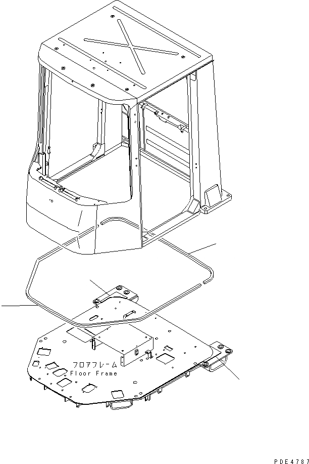 Схема запчастей Komatsu WA450L-3 - КАБИНА ROPS (УПЛОТНЕНИЕ) КАБИНА ОПЕРАТОРА И СИСТЕМА УПРАВЛЕНИЯ