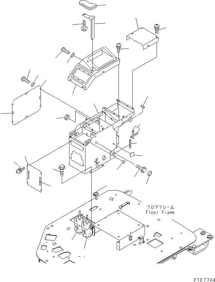 Схема запчастей Komatsu WA450L-3 - ПОЛ (ПРАВ. КОНСОЛЬН. БЛОК)(W/ 3-Х СЕКЦИОНН. КОНТРОЛЬН. КЛАПАН И MONO РЫЧАГ) КАБИНА ОПЕРАТОРА И СИСТЕМА УПРАВЛЕНИЯ
