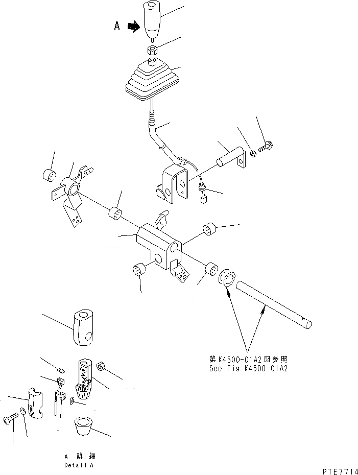 Схема запчастей Komatsu WA450L-3 - УПРАВЛЕНИЕ ПОГРУЗКОЙ (РЫЧАГ УПРАВЛЕНИЯ РАБОЧИМ ОБОРУДОВАНИЕМ) (С MONO РЫЧАГ  И 3-Х СЕКЦИОНН. КОНТРОЛЬН. КЛАПАН) КАБИНА ОПЕРАТОРА И СИСТЕМА УПРАВЛЕНИЯ