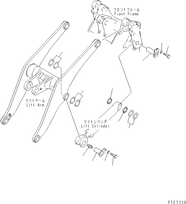 Схема запчастей Komatsu WA450L-3 - ГИДРОЦИЛИНДР ПОДЪЕМА (ЭЛЕМЕНТЫ КРЕПЛЕНИЯ) (С АВТОМАТИЧ. СМАЗКОЙ СИСТЕМА) РАБОЧЕЕ ОБОРУДОВАНИЕ