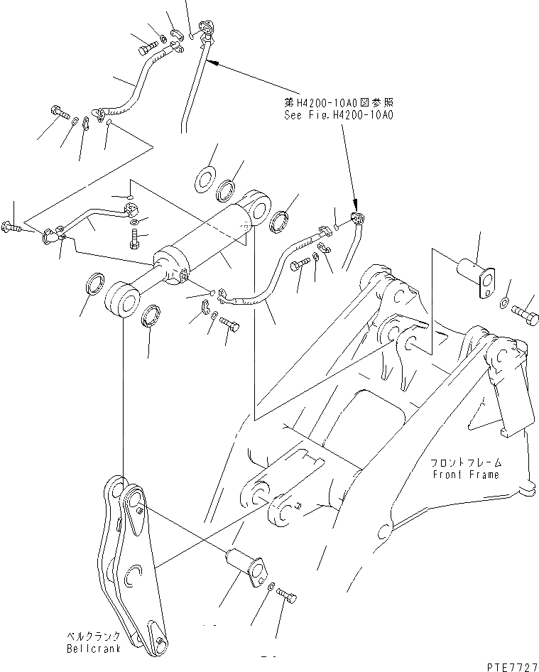 Схема запчастей Komatsu WA450L-3 - ГИДРОЦИЛИНДР КОВША (ТРУБЫ И КРЕПЛЕНИЕ) (С АВТОМАТИЧ. СМАЗКОЙ СИСТЕМА) РАБОЧЕЕ ОБОРУДОВАНИЕ