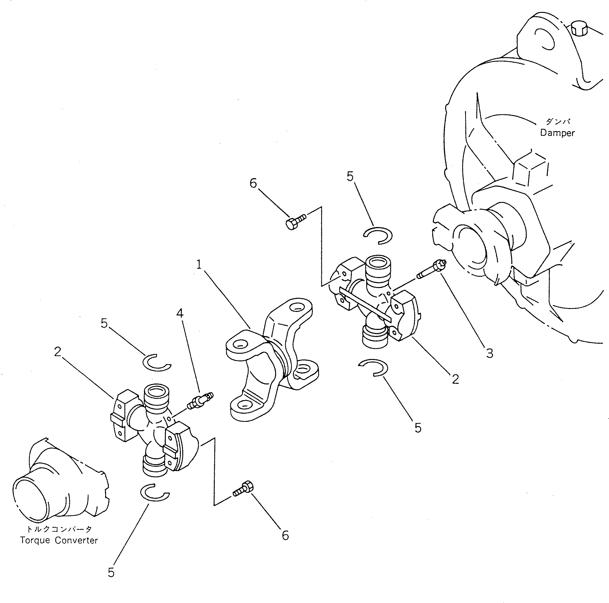 Схема запчастей Komatsu WA470-1 - КРЕСТОВИНА ГИДРОТРАНСФОРМАТОР И ТРАНСМИССИЯ