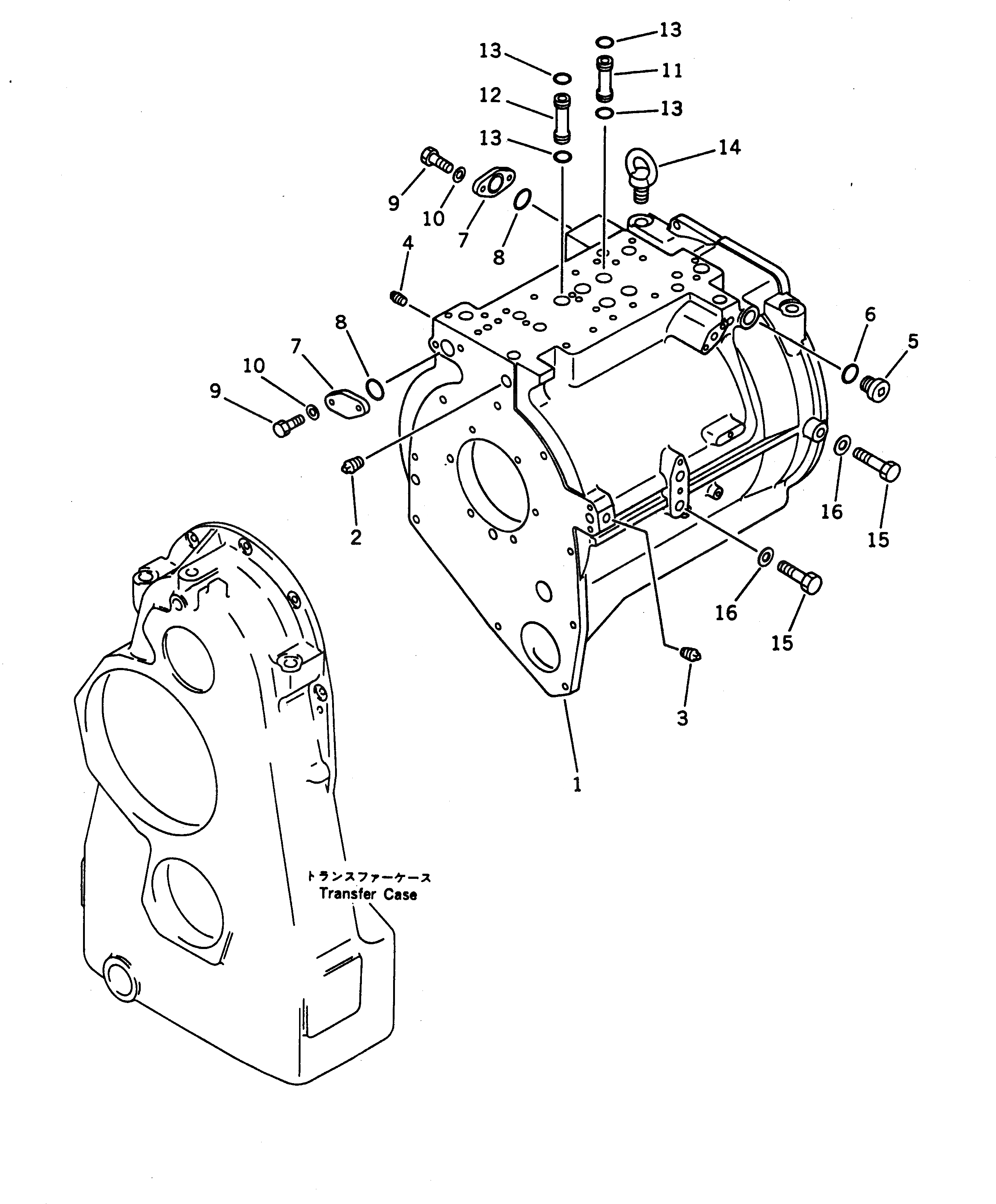 Схема запчастей Komatsu WA470-1 - КОРПУС ТРАНСМИССИИ(№-) ГИДРОТРАНСФОРМАТОР И ТРАНСМИССИЯ