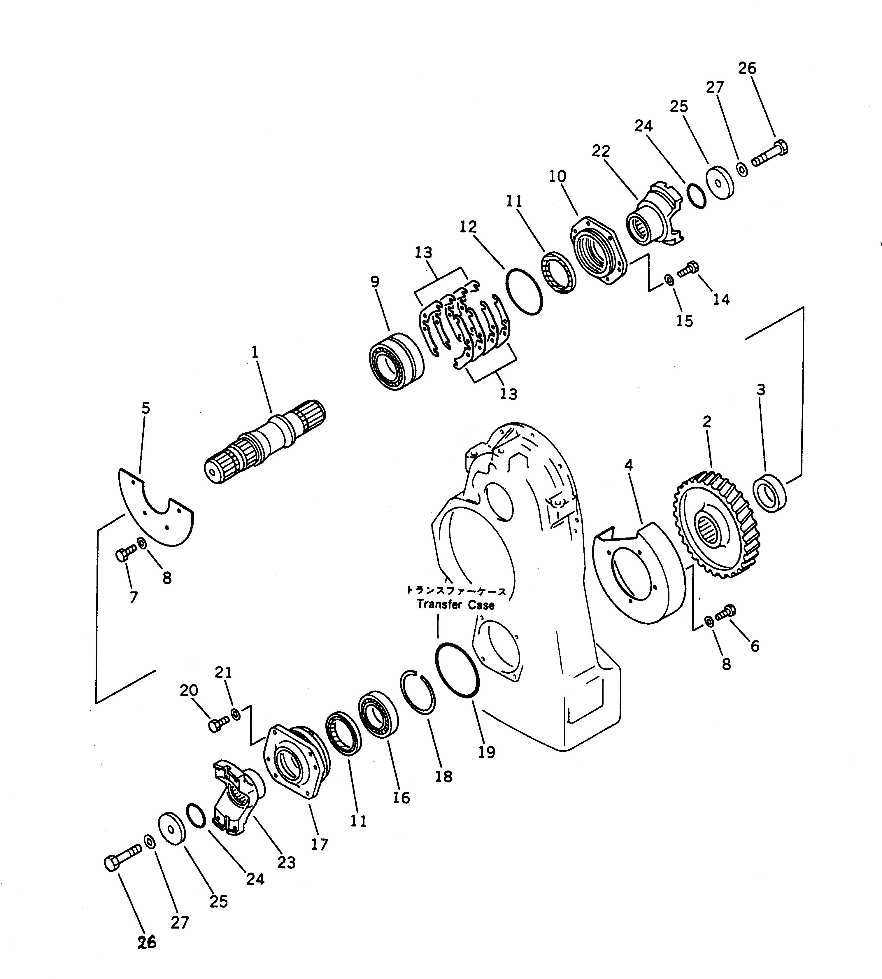 Схема запчастей Komatsu WA470-1 - ТРАНСМИССИЯ (ВЫХОДНОЙ ВАЛ /)(№-) ГИДРОТРАНСФОРМАТОР И ТРАНСМИССИЯ