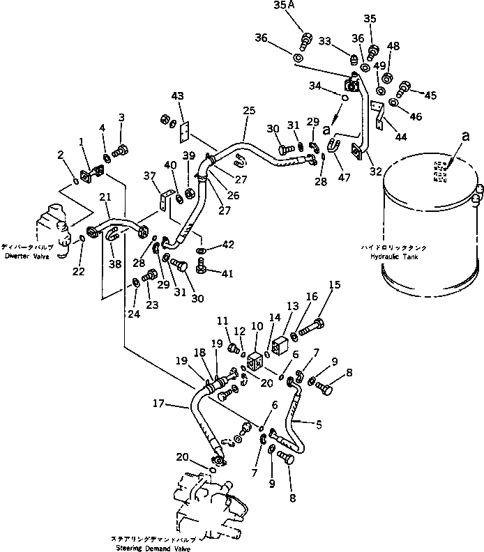 Схема запчастей Komatsu WA470-1 - ГИДРОЛИНИЯ ЭКСТРЕННОГО УПРАВЛЕНИЯ (/)(№-9999) РУЛЕВ. УПРАВЛЕНИЕ И СИСТЕМА УПРАВЛЕНИЯS
