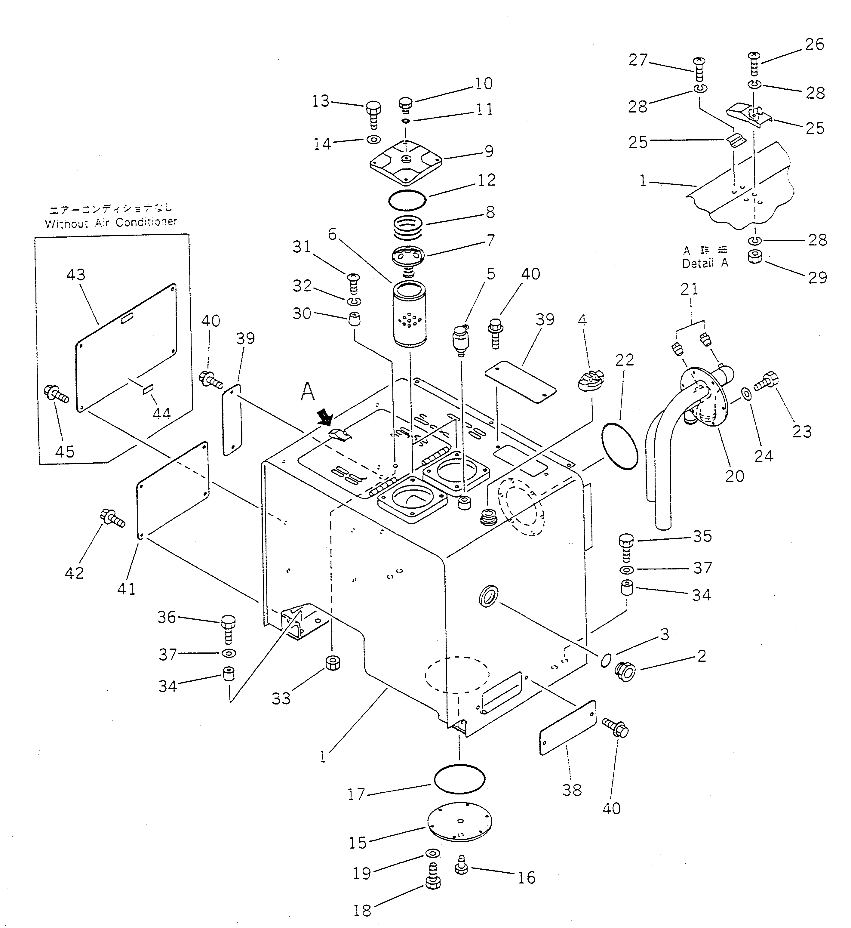 Схема запчастей Komatsu WA470-1 - ГИДР. БАК.(№-) УПРАВЛ-Е РАБОЧИМ ОБОРУДОВАНИЕМ
