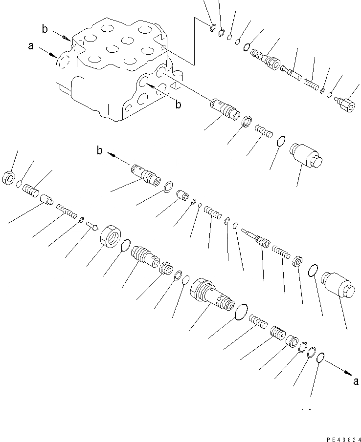 Схема запчастей Komatsu WA470-1 - 2-Х СЕКЦИОНН. УПРАВЛЯЮЩ. КЛАПАН (/)(№-) УПРАВЛ-Е РАБОЧИМ ОБОРУДОВАНИЕМ