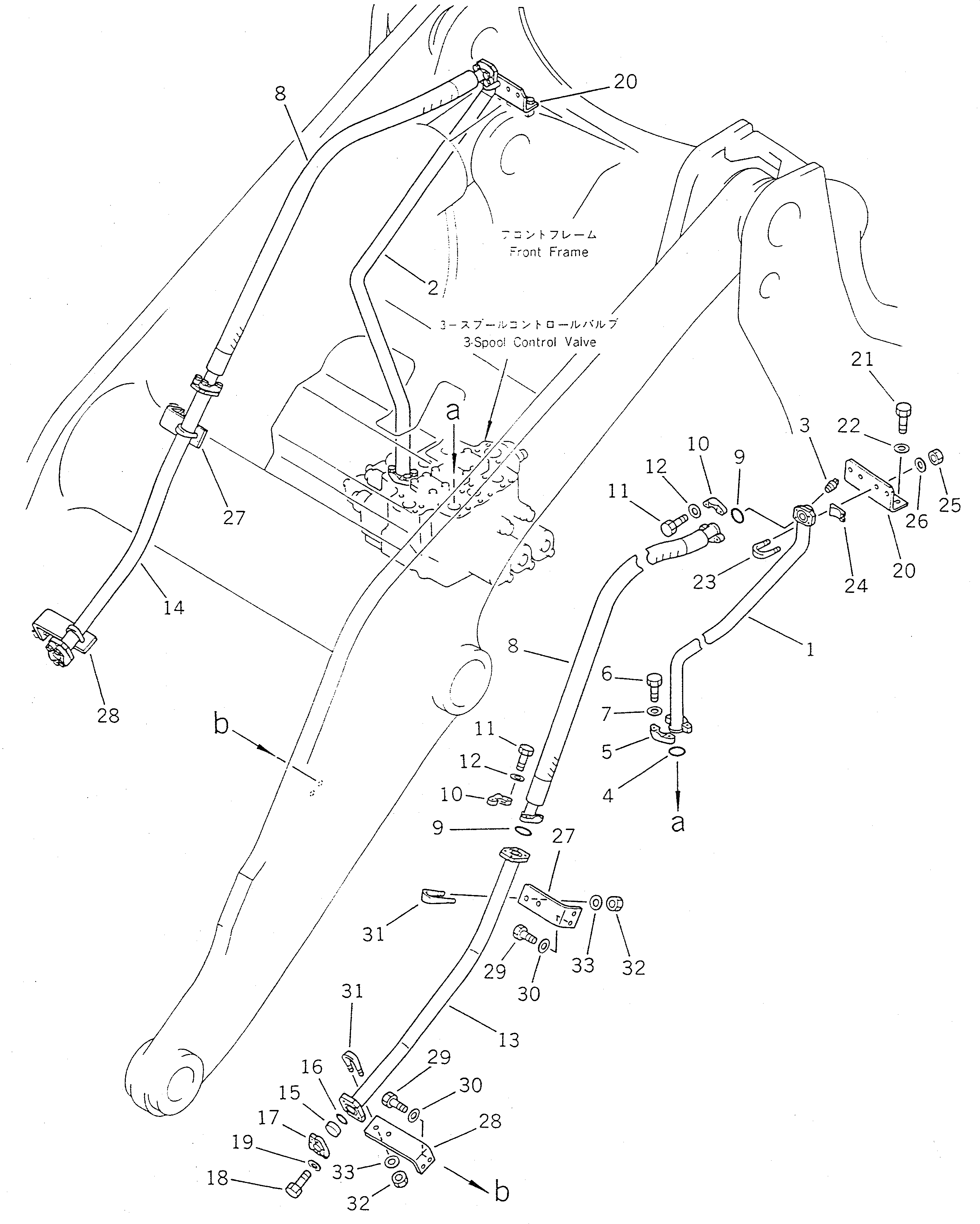 Схема запчастей Komatsu WA470-1 - ГИДРОЛИНИЯ (ДЛЯ ПЕРЕДН. НАВЕСН. ОБОРУД /)(№-9999) УПРАВЛ-Е РАБОЧИМ ОБОРУДОВАНИЕМ