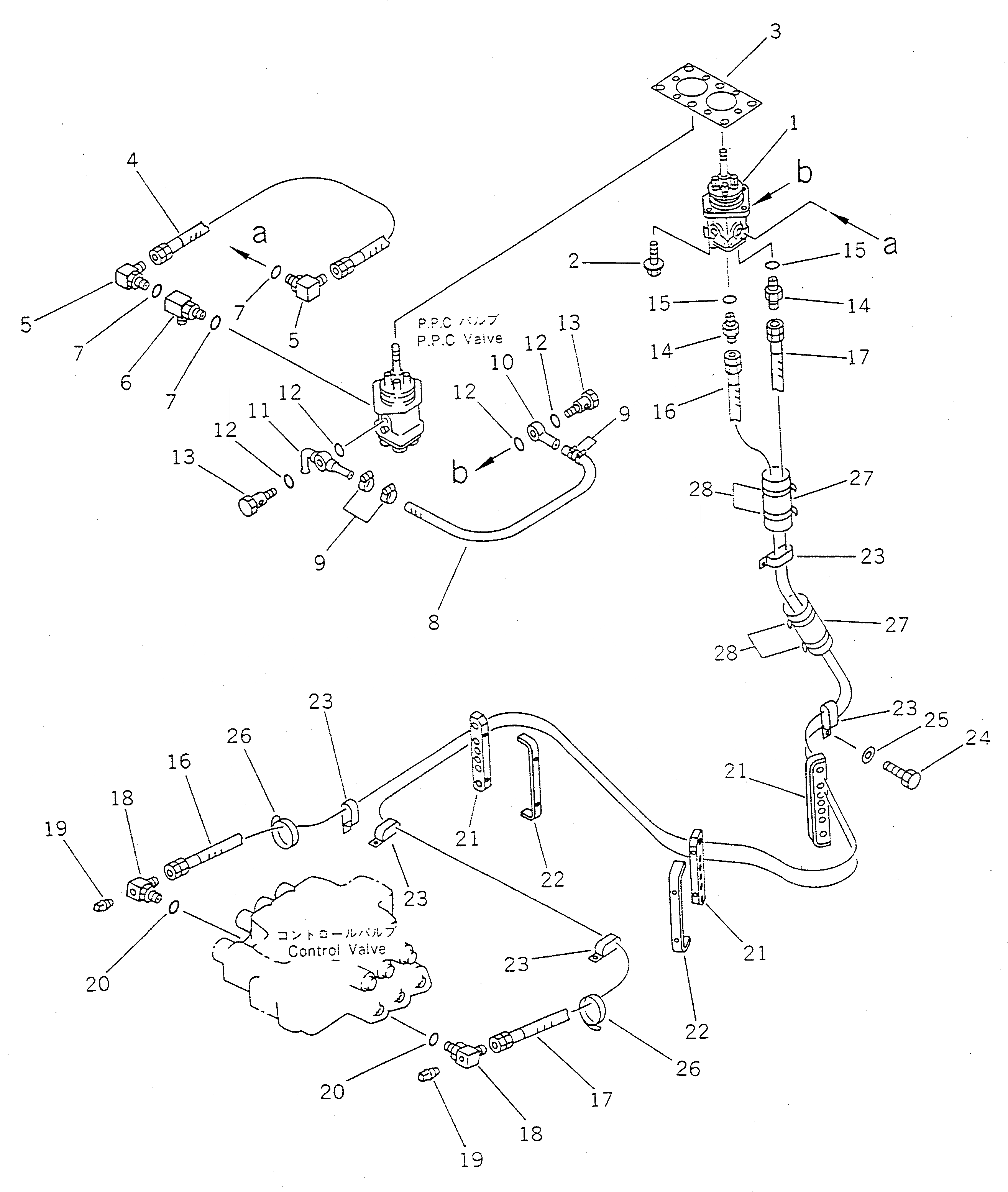 Схема запчастей Komatsu WA470-1 - ГИДРОЛИНИЯ (НАВЕСН. ОБОРУД ТРУБЫ /)(№-) УПРАВЛ-Е РАБОЧИМ ОБОРУДОВАНИЕМ