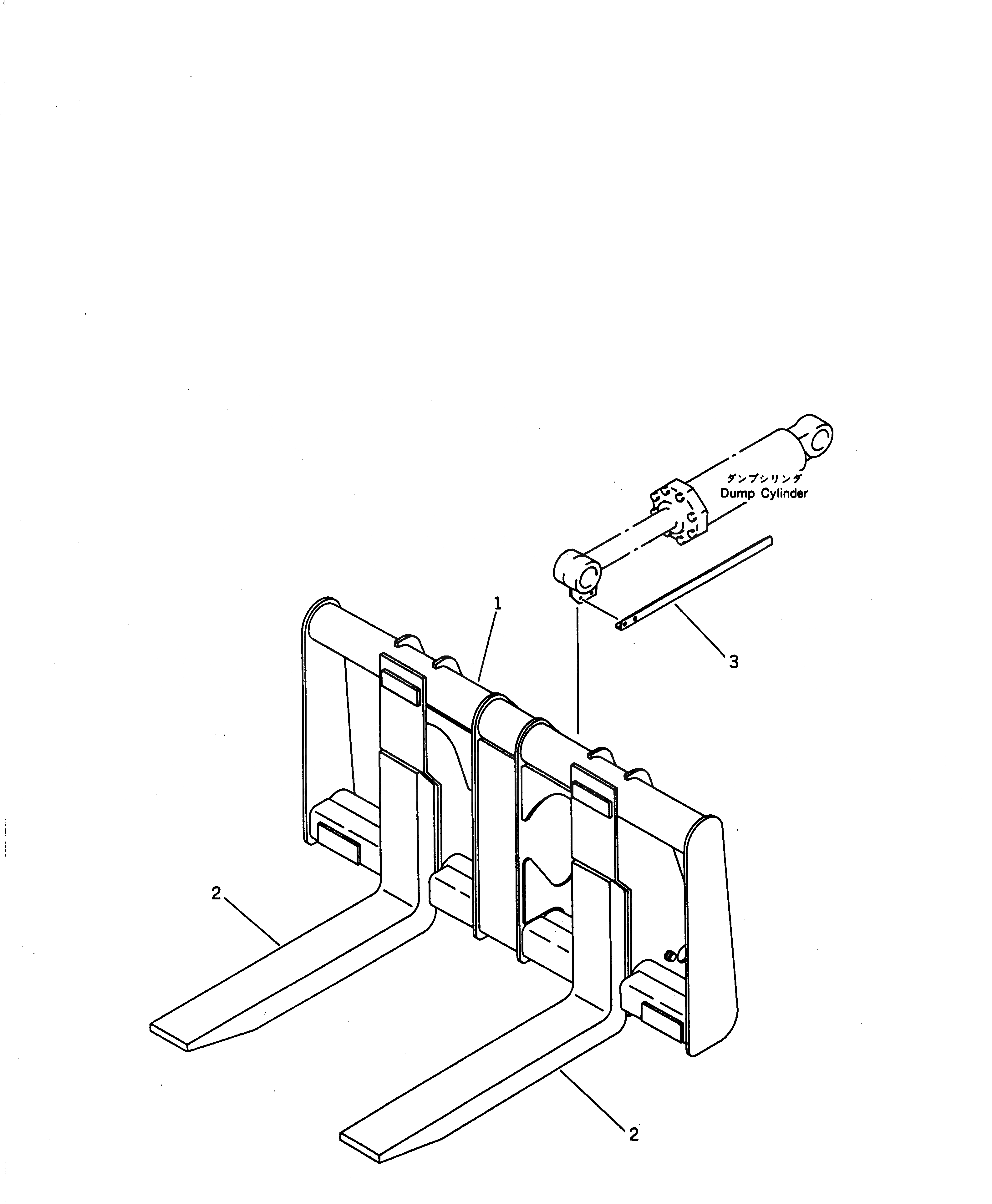 Схема запчастей Komatsu WA470-1 - STONE БЛОК ВИЛЫ(№-) РАБОЧЕЕ ОБОРУДОВАНИЕ