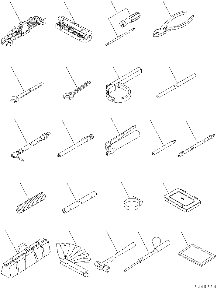 Схема запчастей Komatsu WA470-1 - ИНСТРУМЕНТ(№-9999) МАРКИРОВКА¤ ИНСТРУМЕНТ И РЕМКОМПЛЕКТЫ