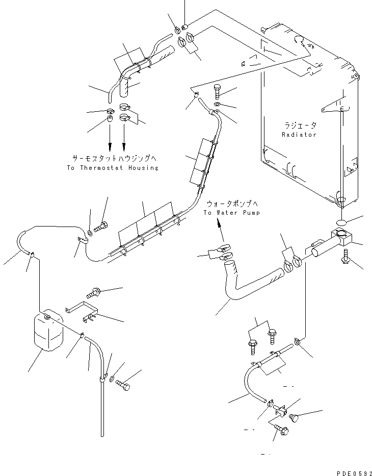 Схема запчастей Komatsu WA470-3 - СИСТЕМА ТРУБ РАДИАТОРА(№-) КОМПОНЕНТЫ ДВИГАТЕЛЯ И ЭЛЕКТРИКА