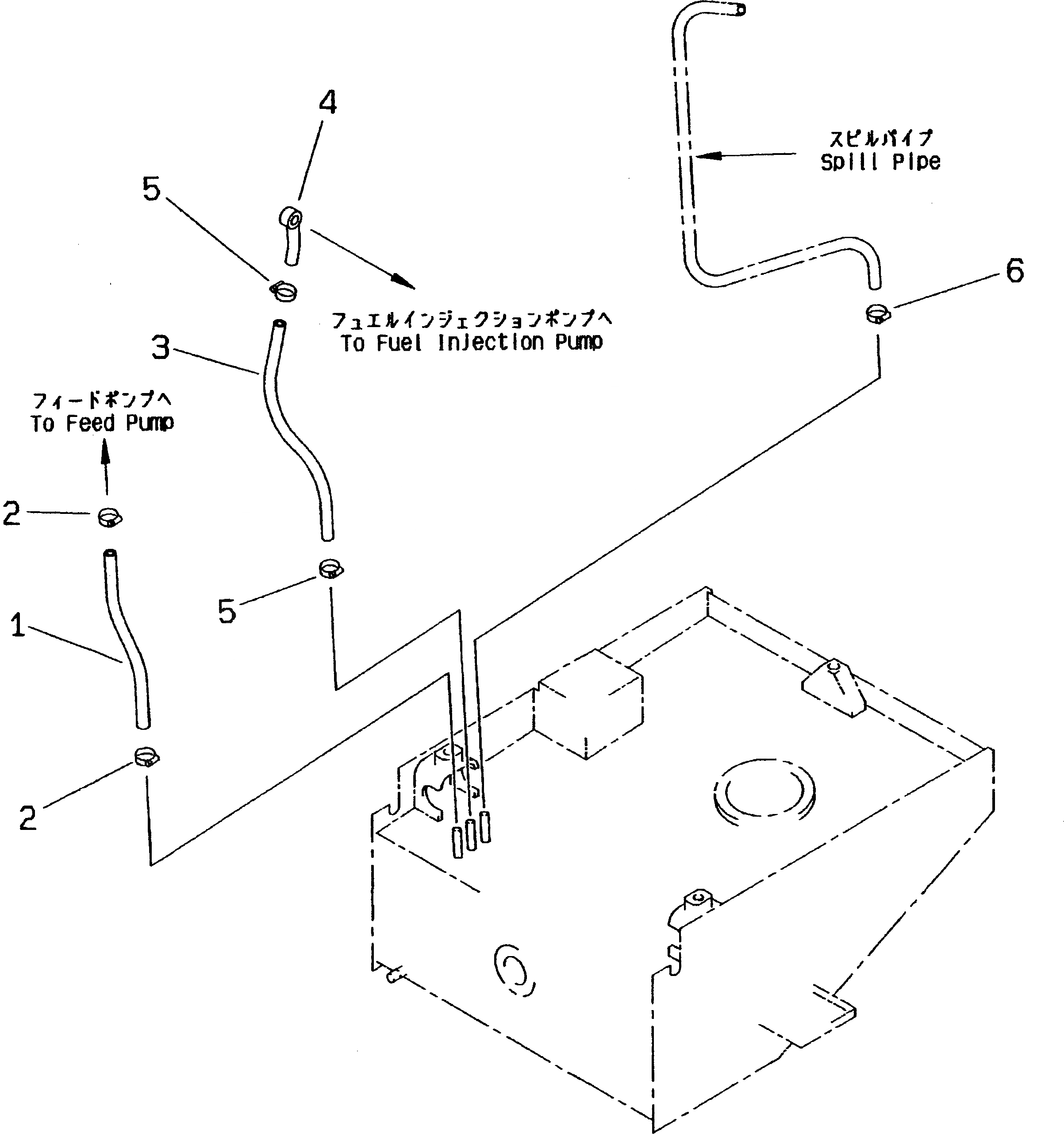 Схема запчастей Komatsu WA470-3 - ТОПЛИВОПРОВОД.(№-) КОМПОНЕНТЫ ДВИГАТЕЛЯ И ЭЛЕКТРИКА