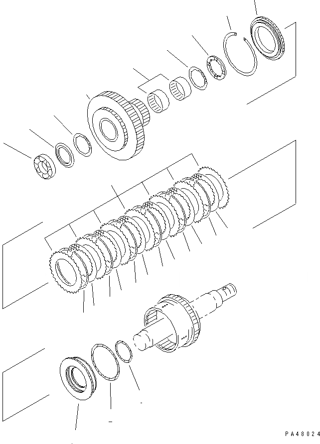 Схема запчастей Komatsu WA470-3 - ТРАНСМИССИЯ (3 МУФТА)(№-) СИЛОВАЯ ПЕРЕДАЧА