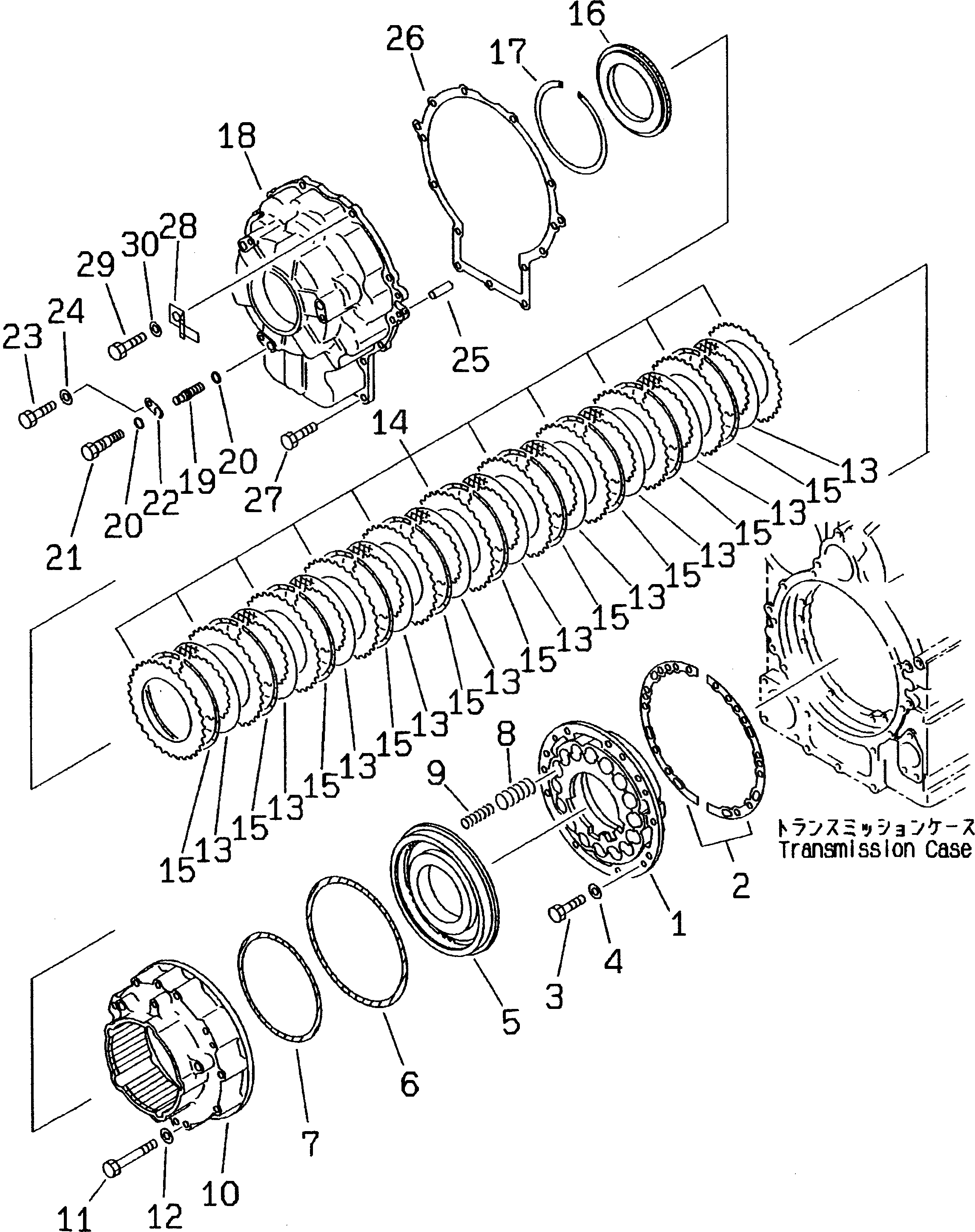 Схема запчастей Komatsu WA470-3 - ТРАНСМИССИЯ (СТОЯНОЧНЫЙ ТОРМОЗ)(№-) СИЛОВАЯ ПЕРЕДАЧА