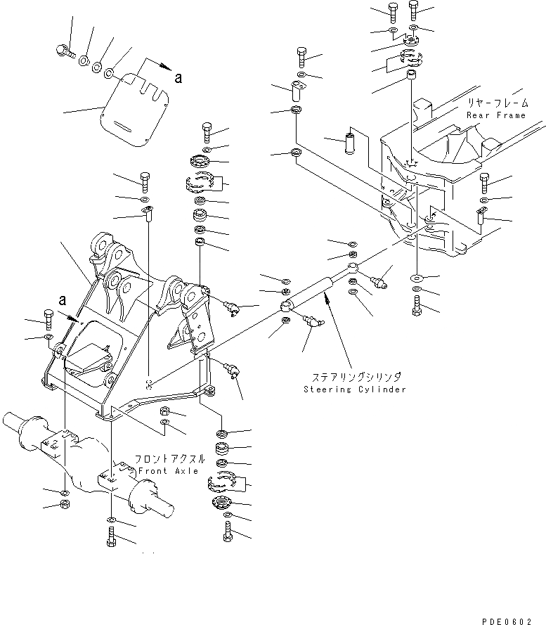 Схема запчастей Komatsu WA470-3 - ПЕРЕДН. РАМА (С ПЕРЕДН. НАВЕСН. ОБОРУД) (С 3-Х СЕКЦ. КОНТР. КЛАПАНОМ)(№-) РАМА И ЧАСТИ КОРПУСА